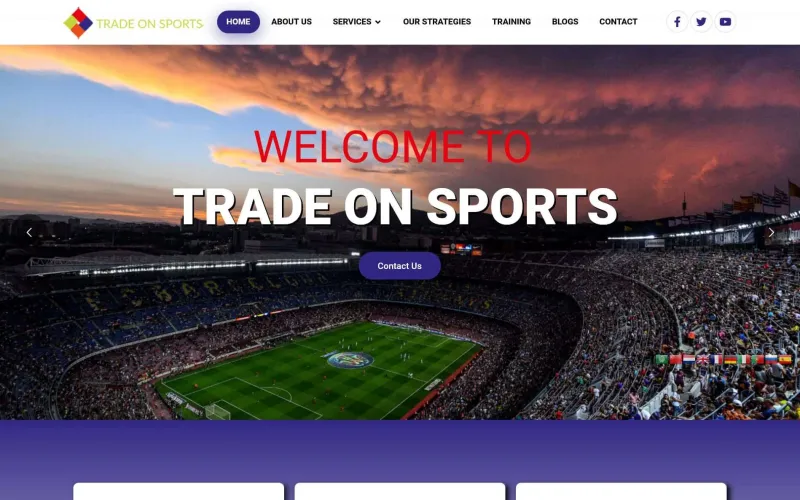 Trade On Sports website homepage